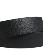 Men Black Classic Leather Metal Buckle Belt