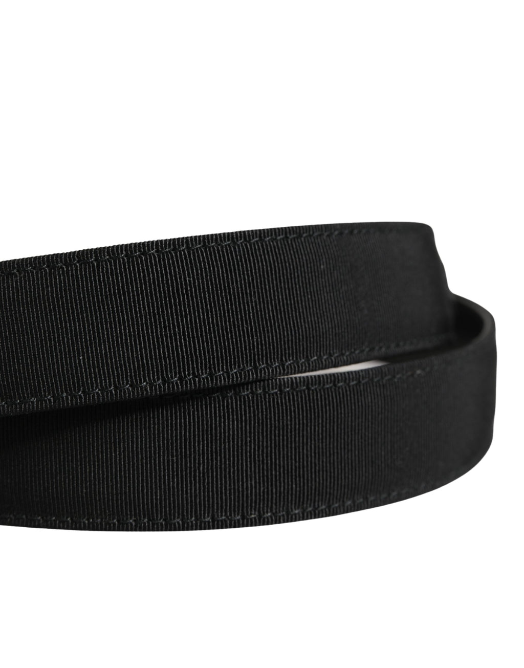 Men Black Viscose Silver Metal Buckle Belt
