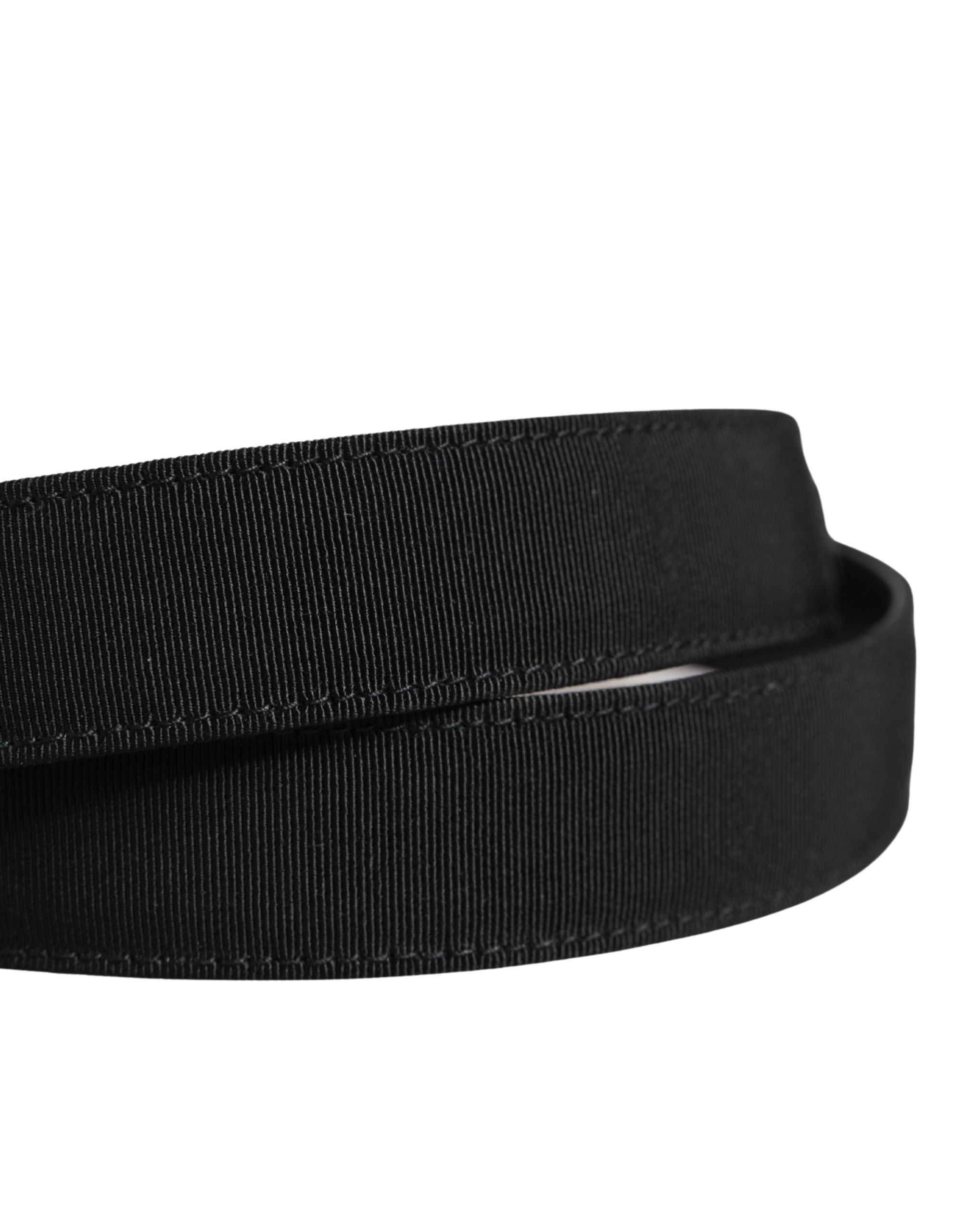 Men Black Viscose Silver Metal Buckle Belt