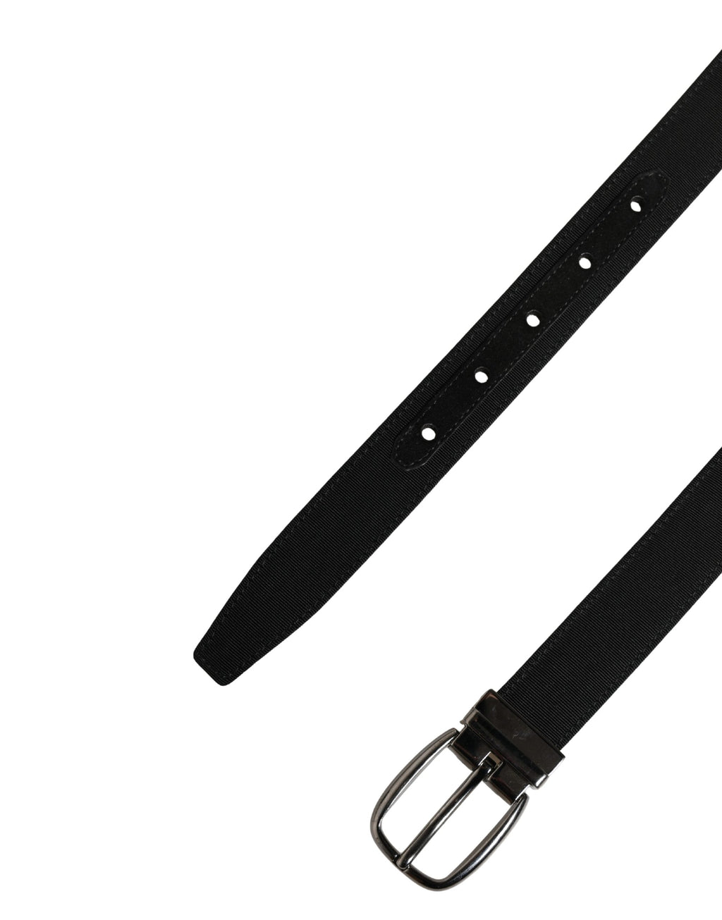 Men Black Viscose Silver Metal Buckle Belt