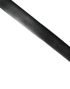 Men Black Calf Embellished Metal Buckle Belt