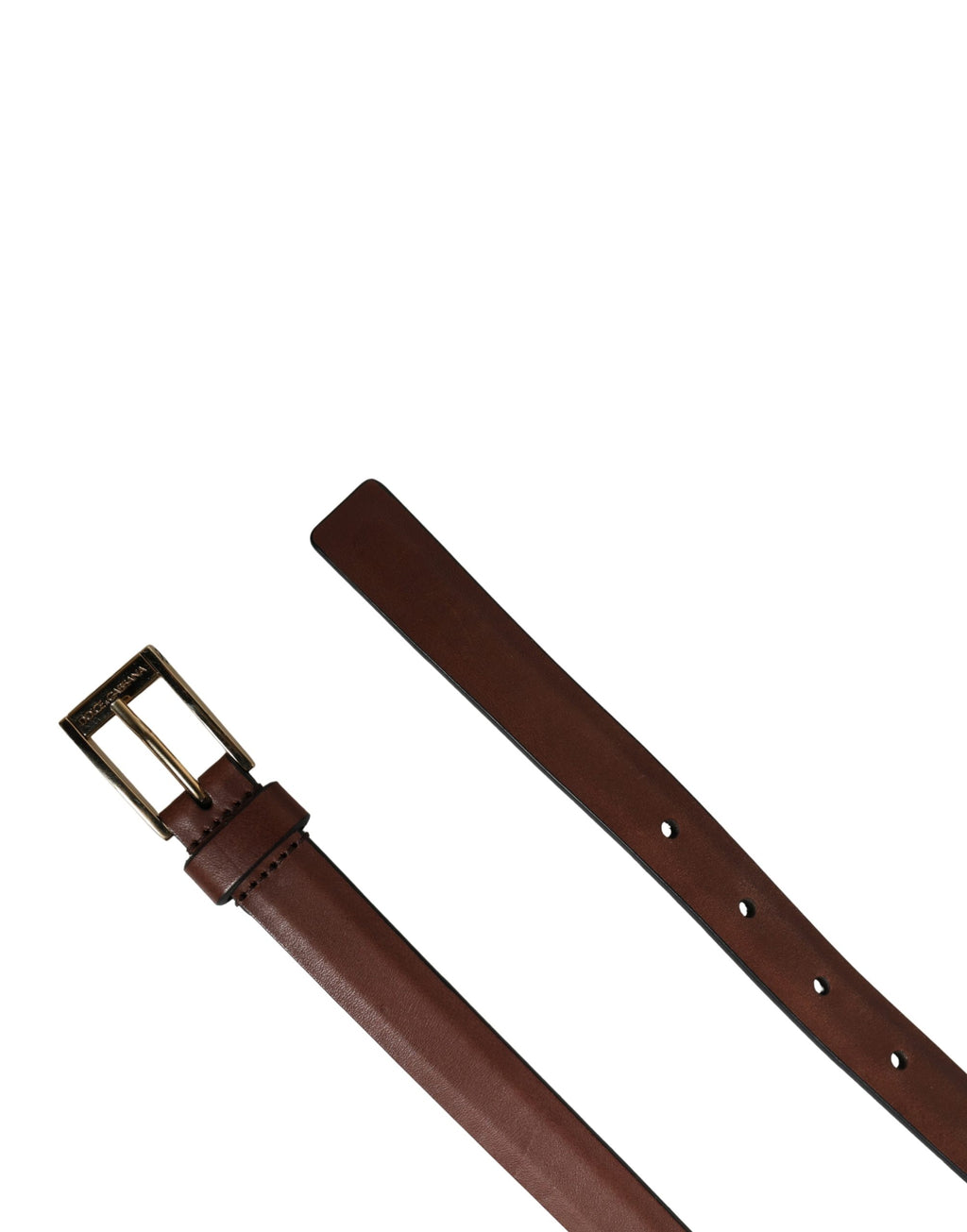 Men Brown Leather Classic Metal Buckle Belt