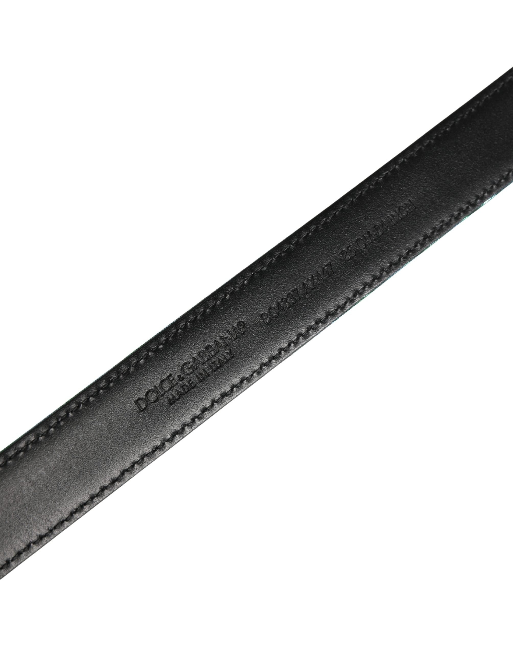 Men Green Lurex Polyester Metal Buckle Belt