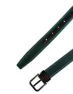 Men Green Lurex Polyester Metal Buckle Belt