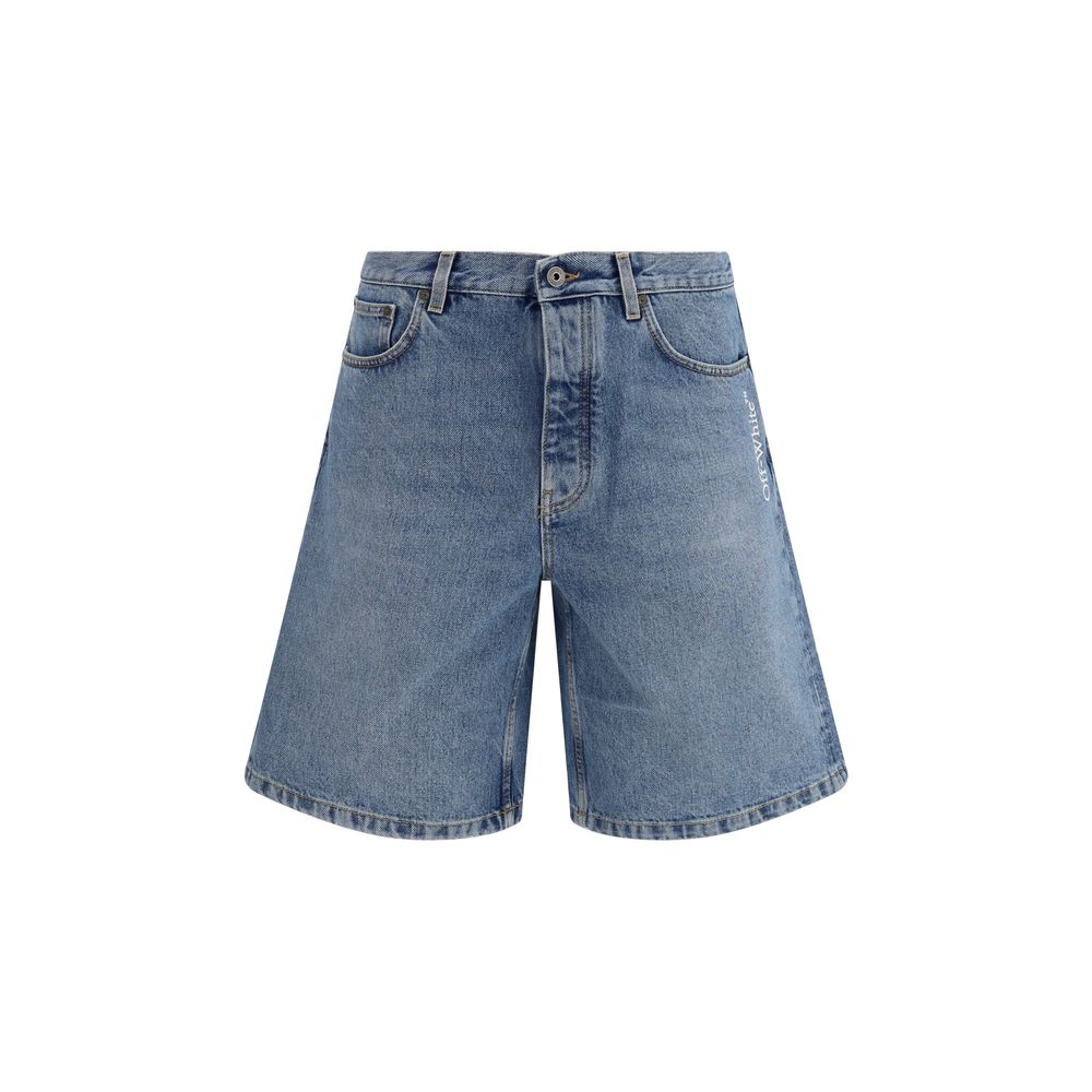 Blue Cotton Bermuda Shorts