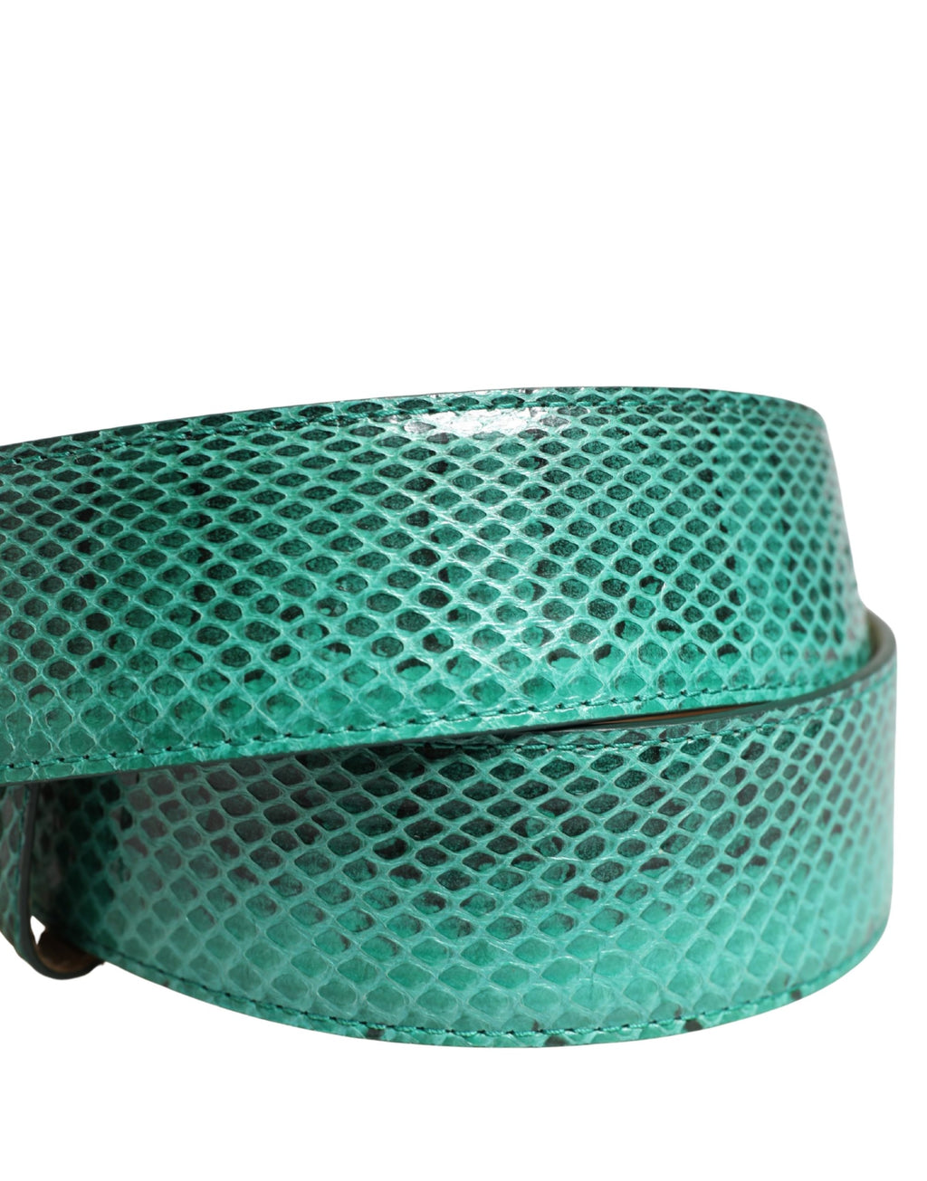 Green Leather DG Logo Embellished Buckle Belt