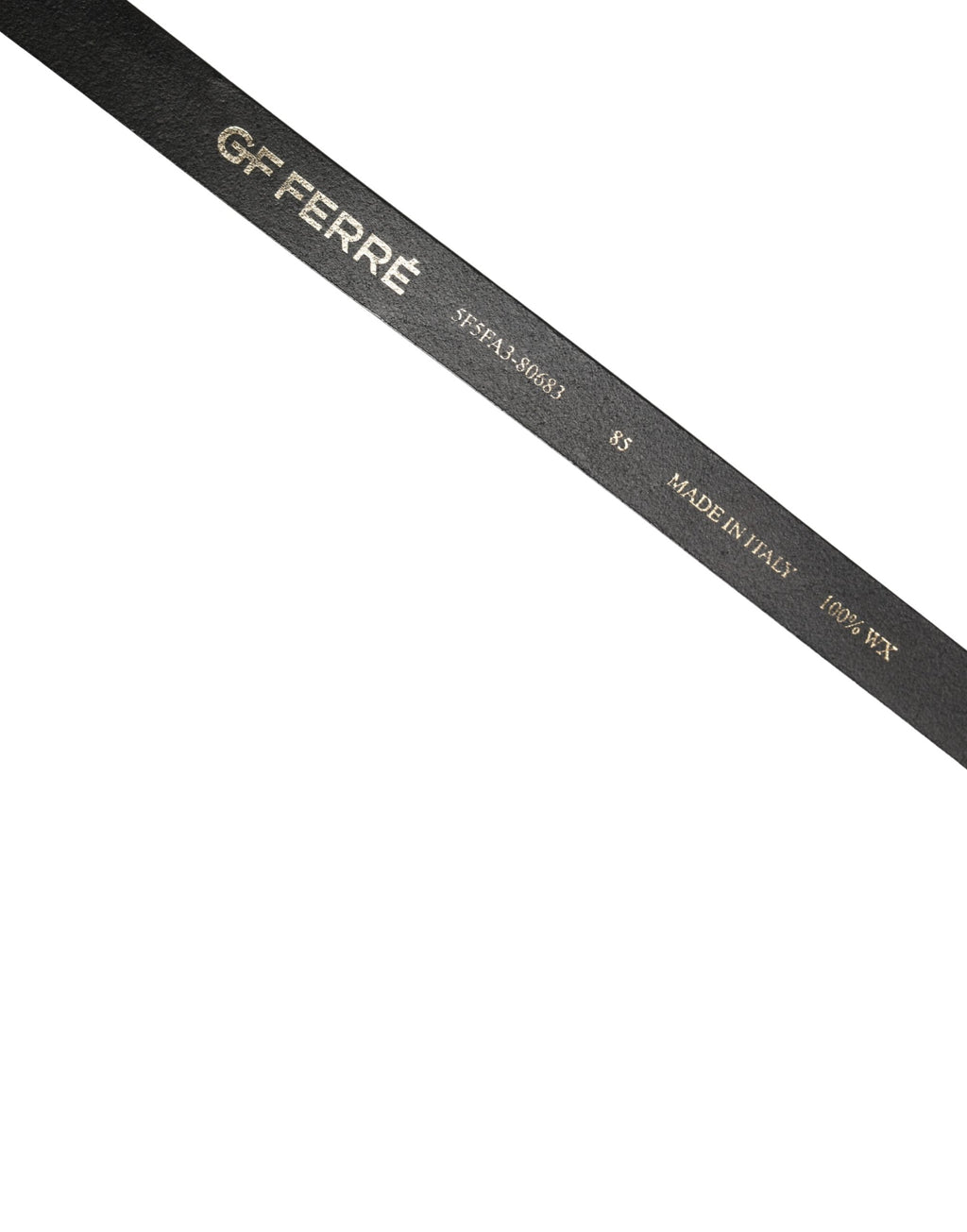 Black Leather Slim Gold Tone Buckle Waist Men Belt