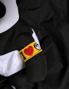 Men Black Polyester Panda Stuffed Ecobag Bag