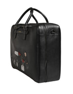 Black Car Man Applique Leather Weekender Borse Bag