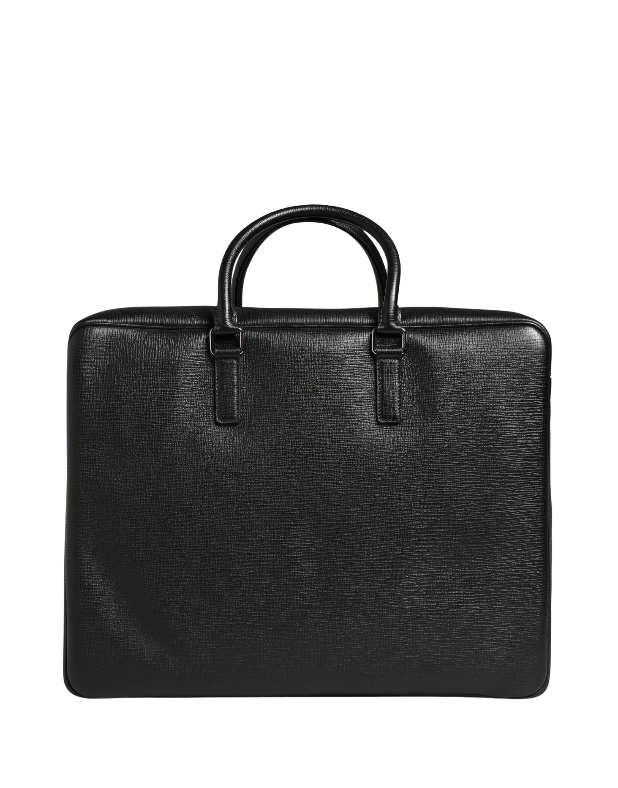 Black Car Man Applique Leather Weekender Borse Bag