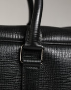 Black Car Man Applique Leather Weekender Borse Bag