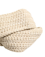 Beige Woven Vintage Metal Buckle Waist Belt