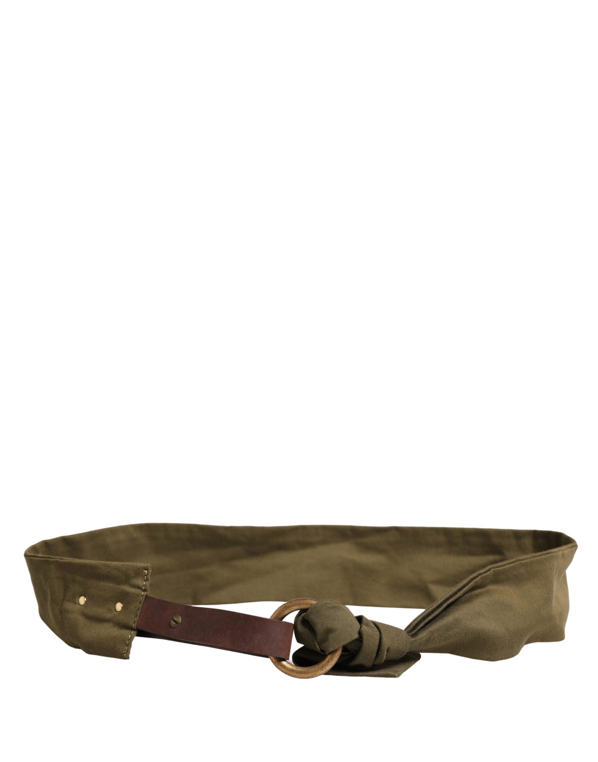 Army Green Cotton Round Buckle Waist Belt