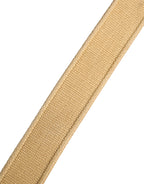 Beige Canvas Embellished Metal Buckle Belt