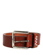 Bordeaux Wide Leather Waist Gold Silver Buckle Belt