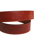 Bordeaux Wide Leather Waist Gold Silver Buckle Belt