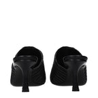 Black Leather Mid Heel Pumps