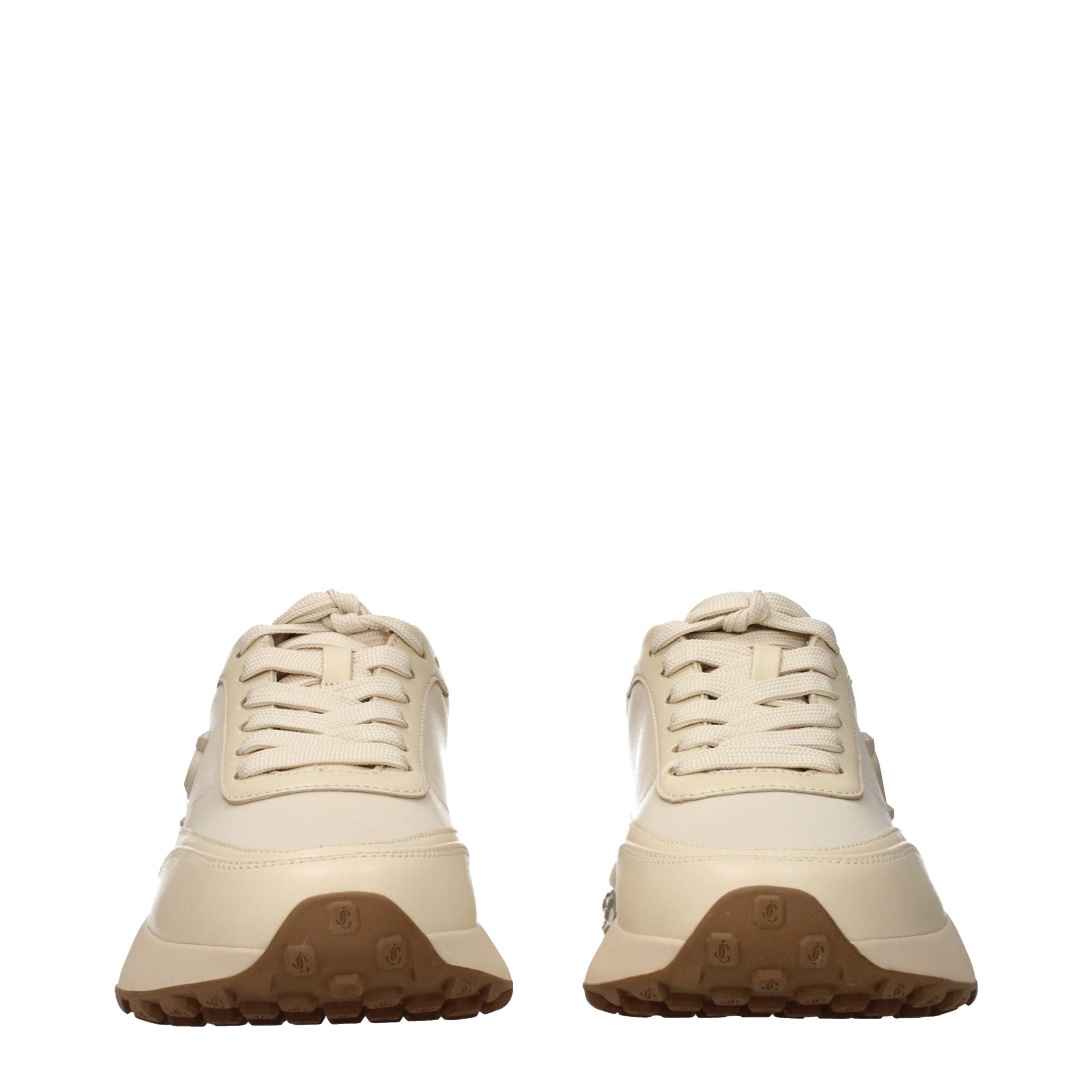 Beige Fabric Chunky Sneakers