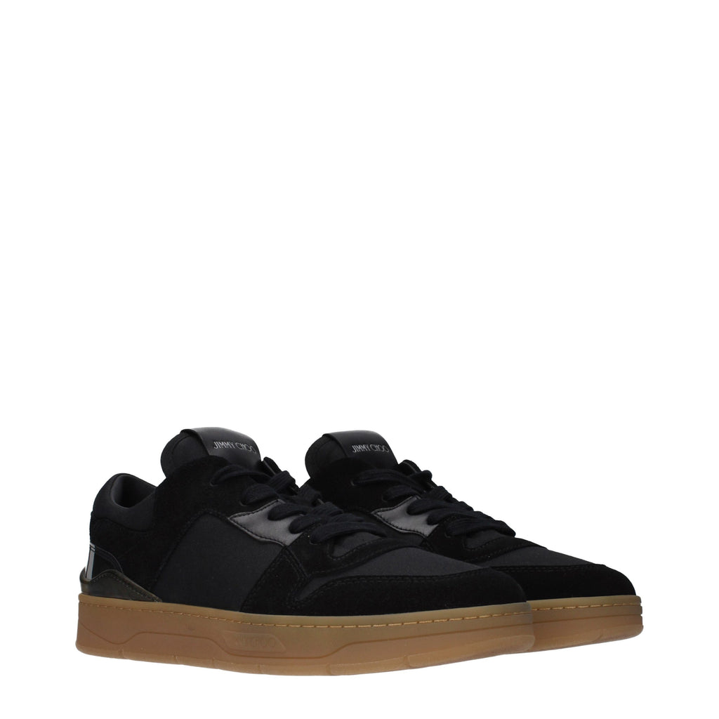 Black Fabric Low Top Sneakers