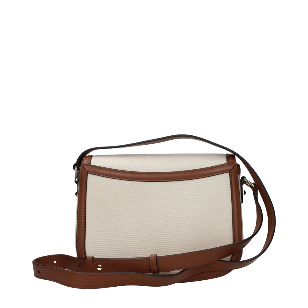 Beige Fabric Crossbody Bag