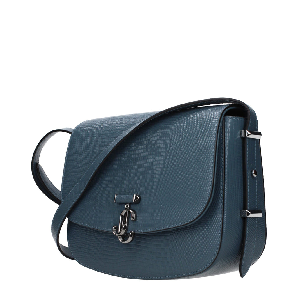 Blue Leather Crossbody Bag
