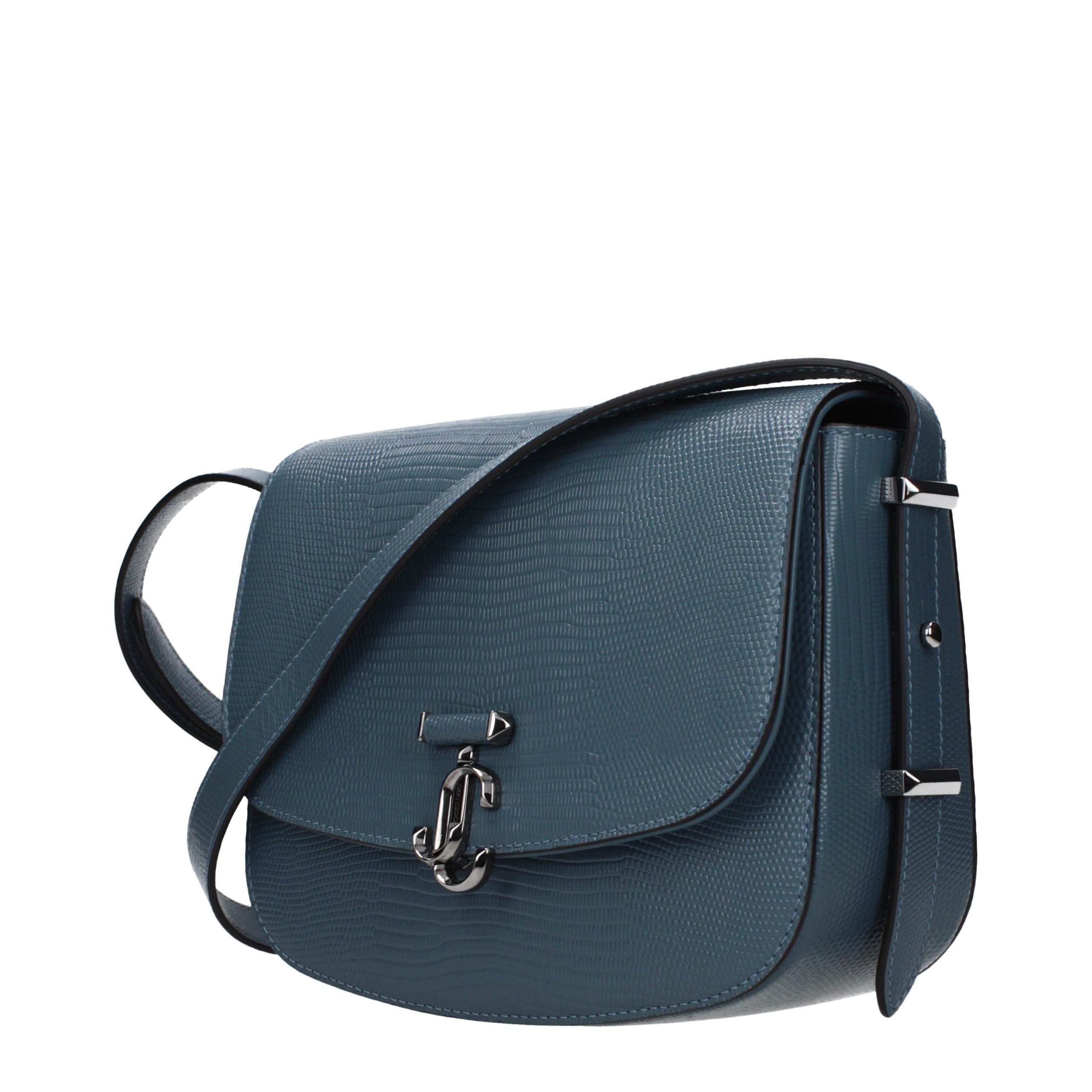 Blue Leather Crossbody Bag