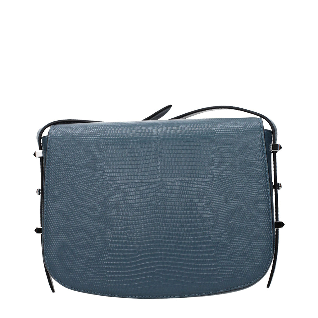 Blue Leather Crossbody Bag