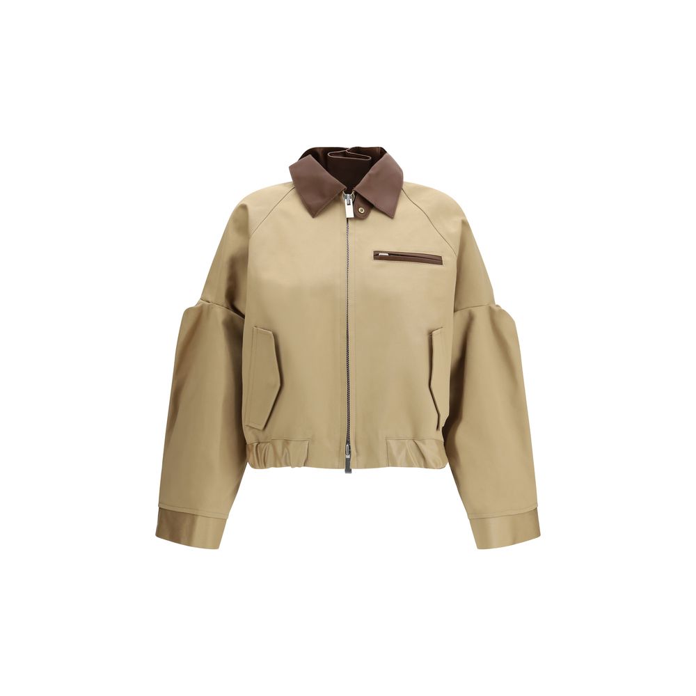 Beige Cotton Bomber