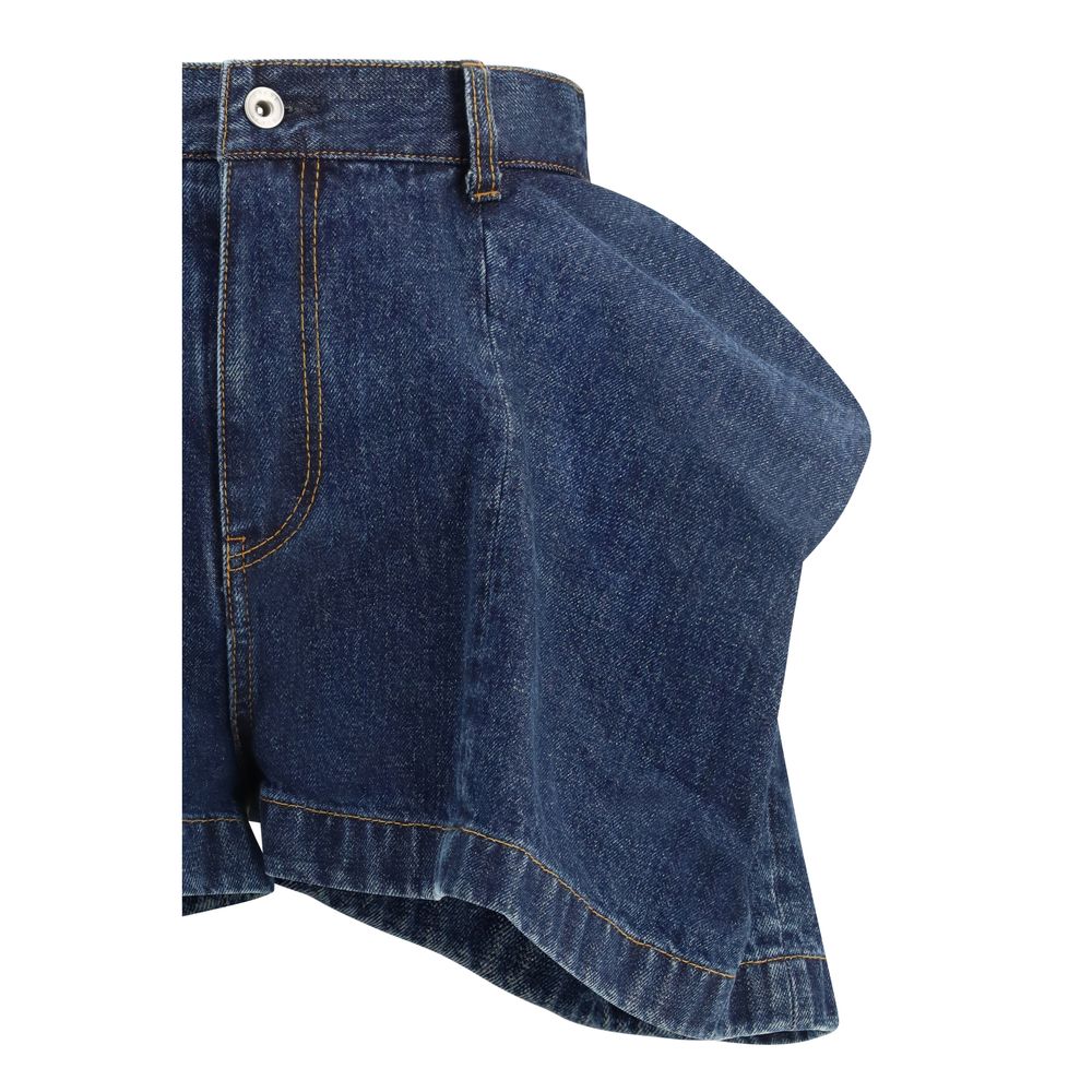 Blue Cotton Bermuda Shorts