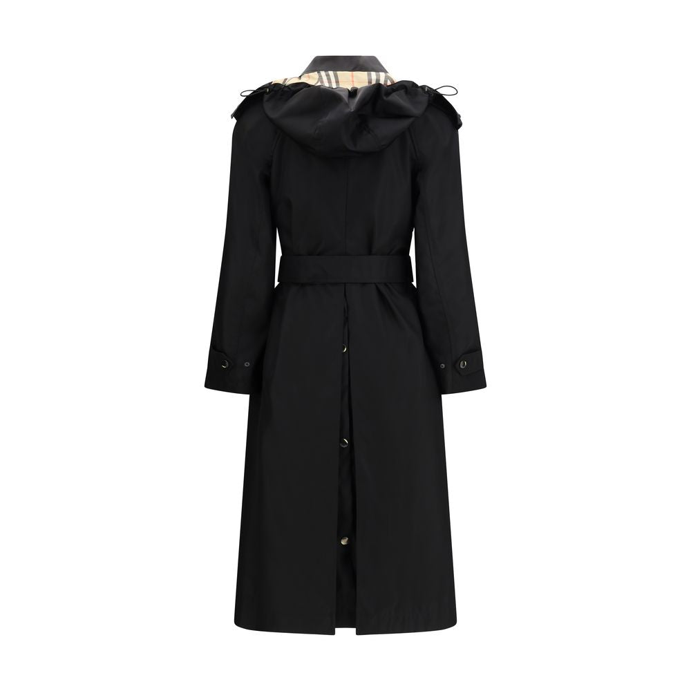 Black Nylon Trench Coat