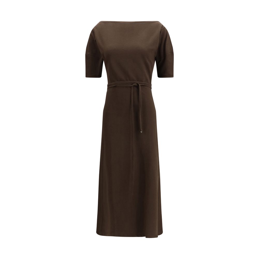 Brown Cotton Casual Dress
