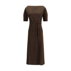 Brown Cotton Casual Dress