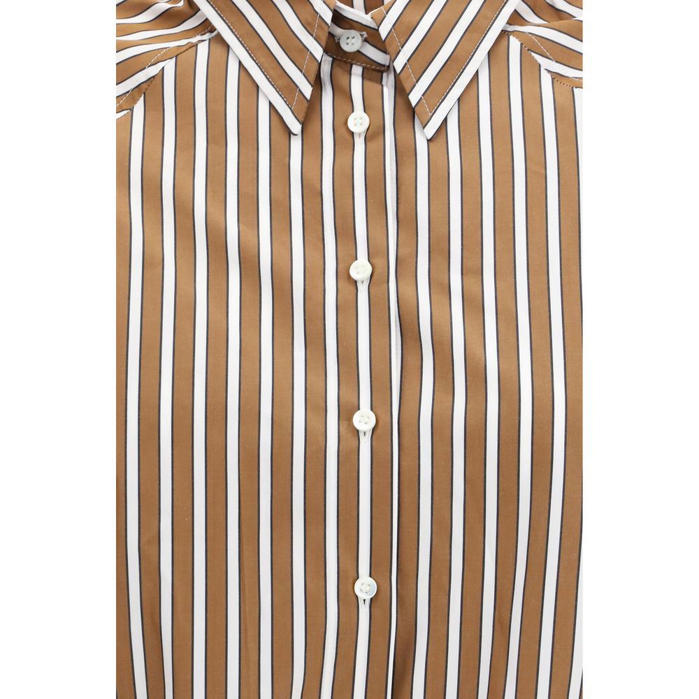 Brown Cotton Pattern Shirt