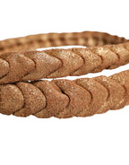 Brown Leather Braided Metal Buckle Belt