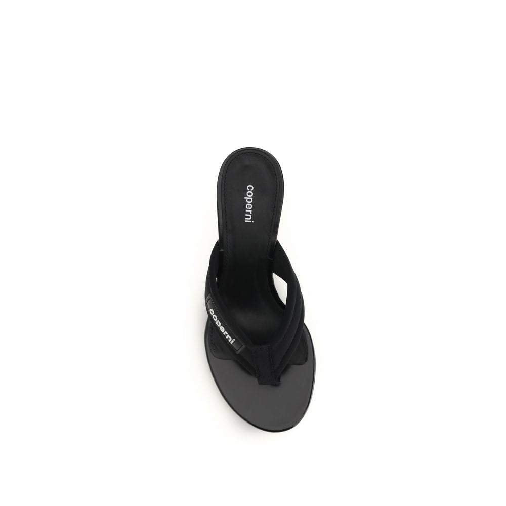 Black Polyamide Wedge Sandals