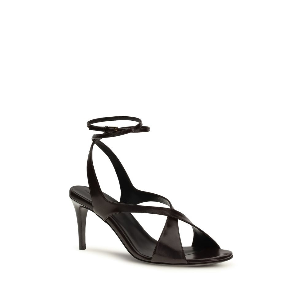 Black Calf Leather Bos Taurus Strap-On Sandals