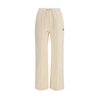 Beige Cotton Athletic Pants