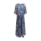 Blue Polyester Casual Dress