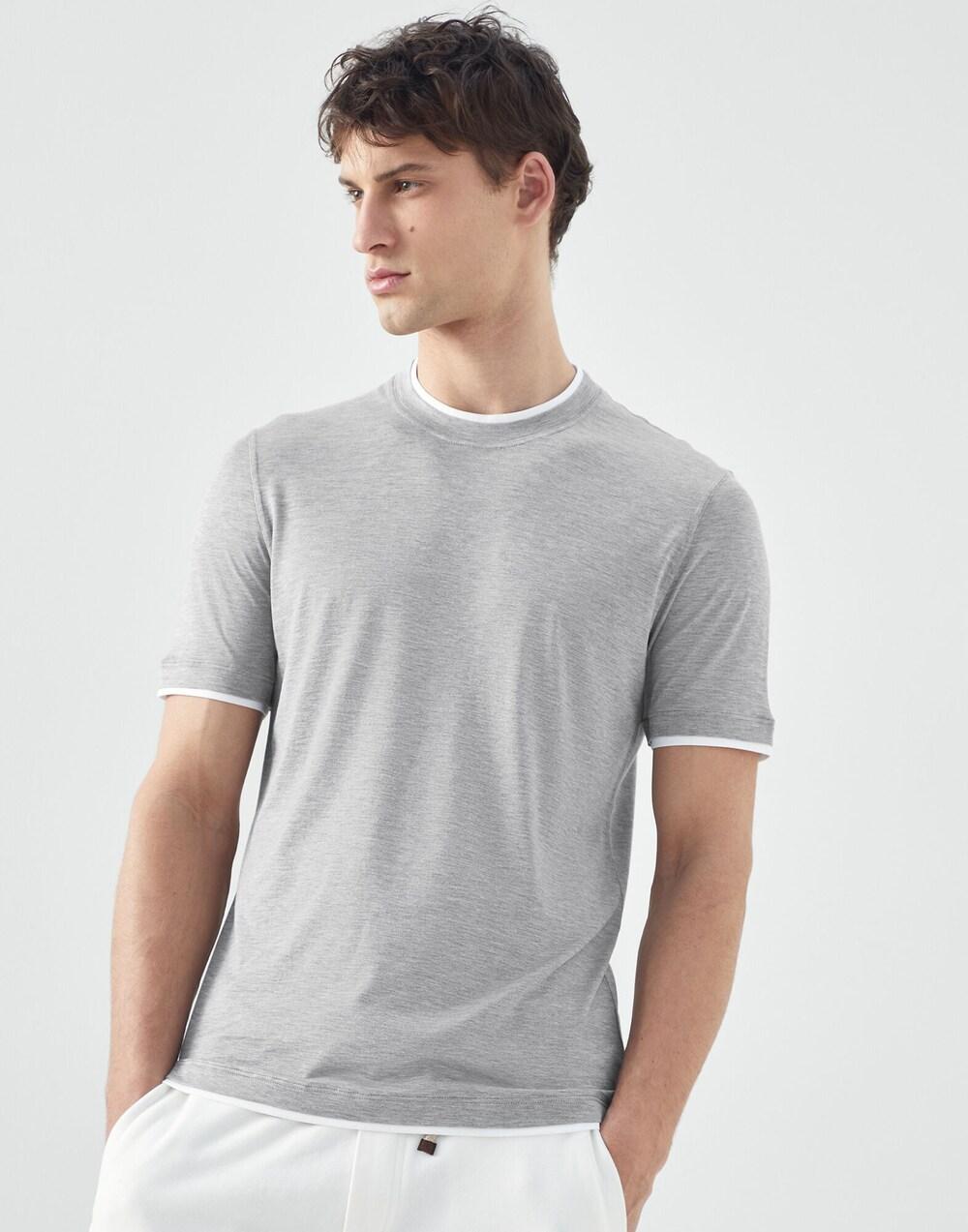 Gray Silk T-Shirt