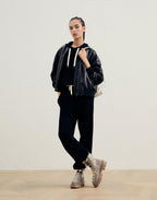 Black Cotton Sleeveles Sweater