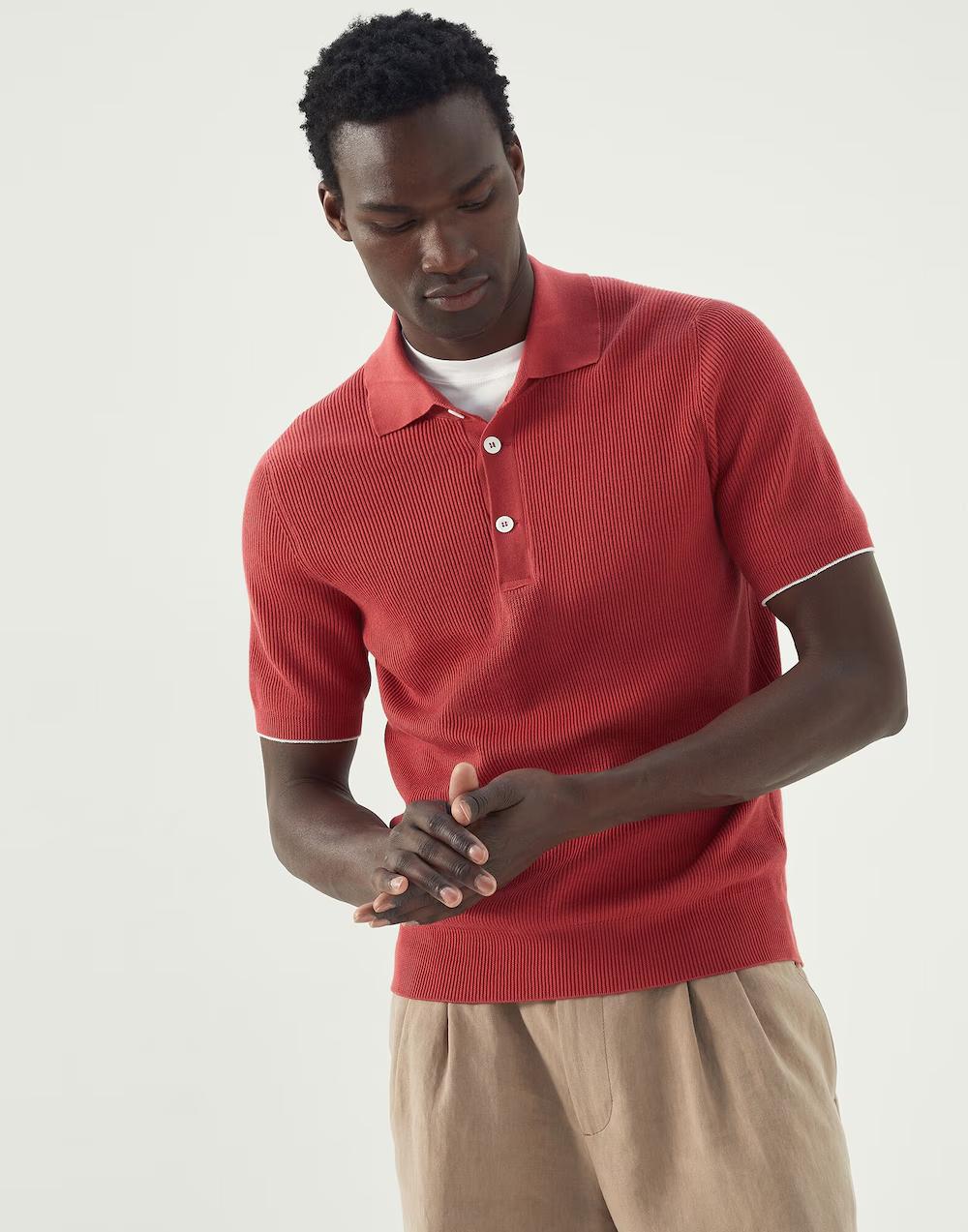 Orange Cotton Polo Shirt