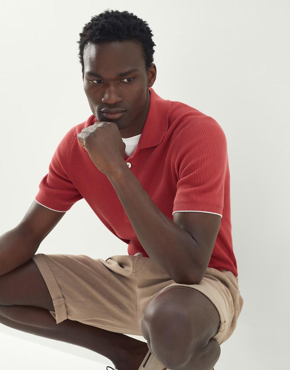 Orange Cotton Polo Shirt