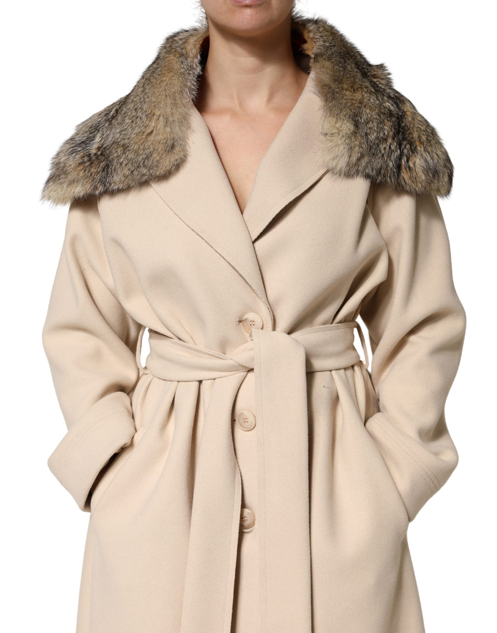 Brown Fur Shoulder Collar Neck Wrap Scarf