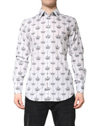 White GOLD Crown Cotton Dress Formal Shirt