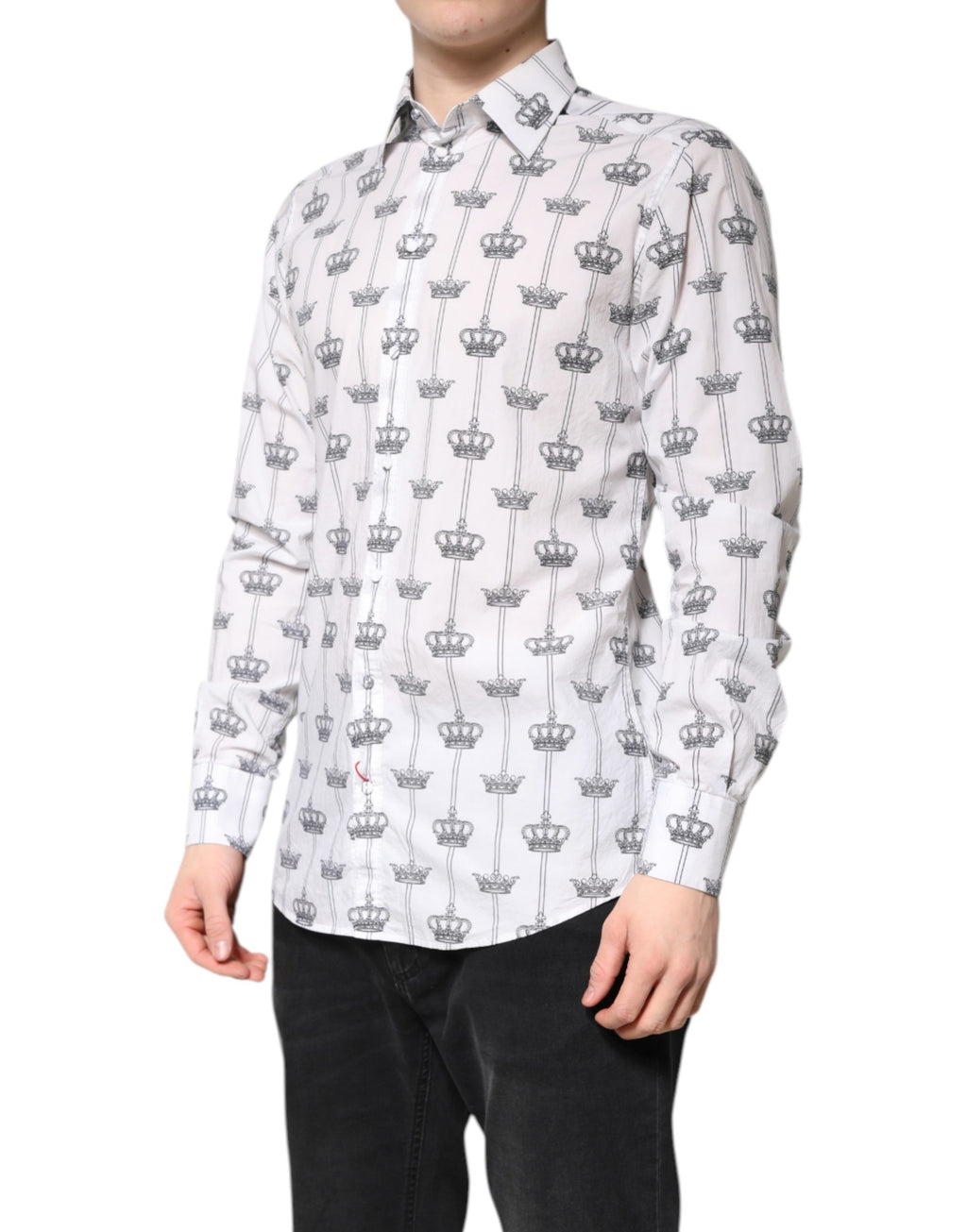 White GOLD Crown Cotton Dress Formal Shirt