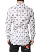 White GOLD Crown Cotton Dress Formal Shirt