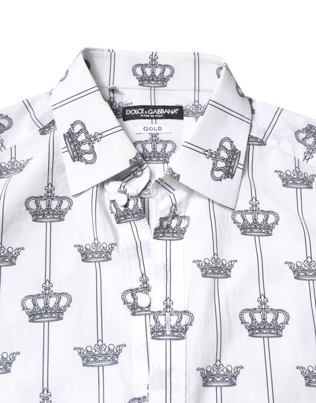 White GOLD Crown Cotton Dress Formal Shirt