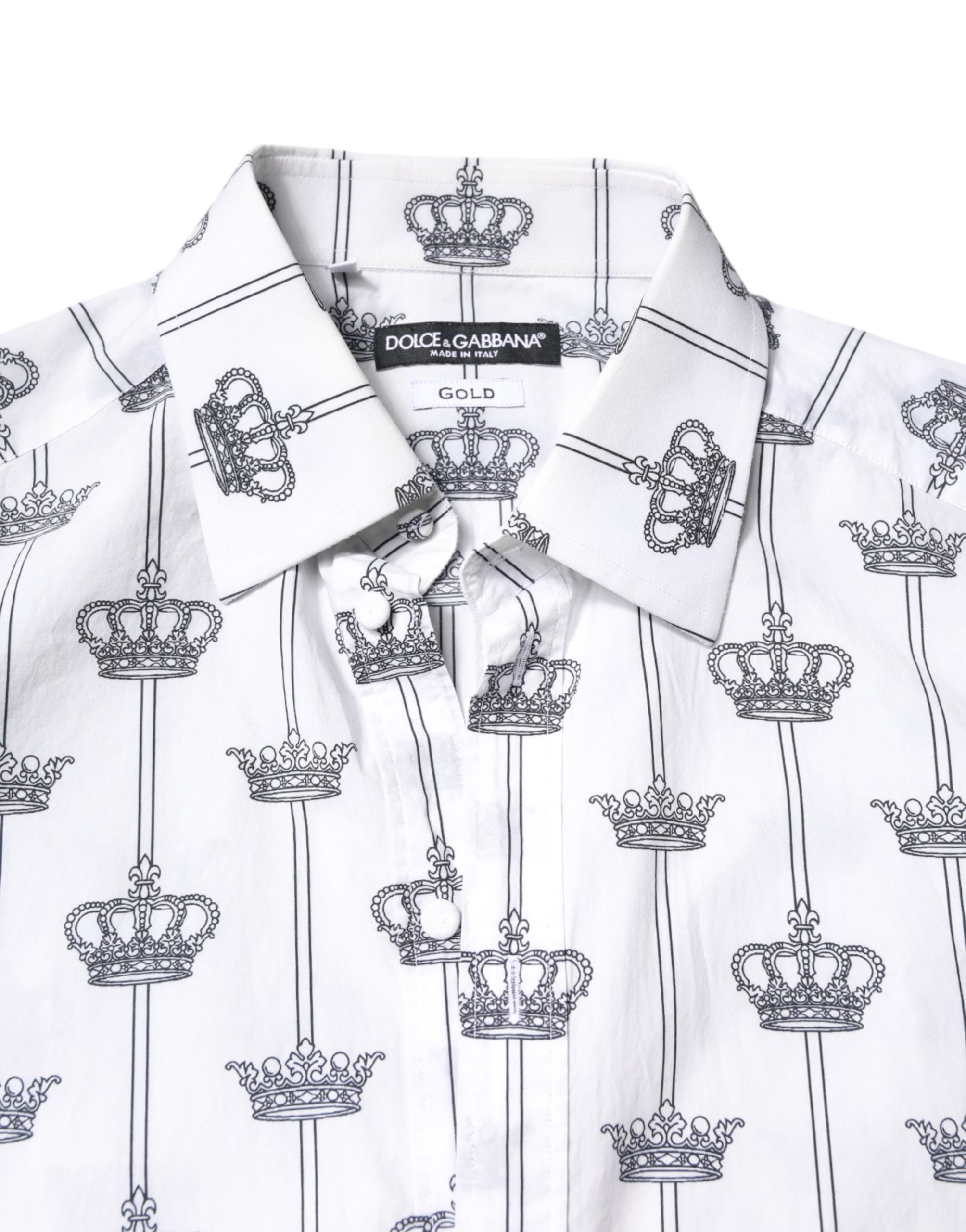 White GOLD Crown Cotton Dress Formal Shirt