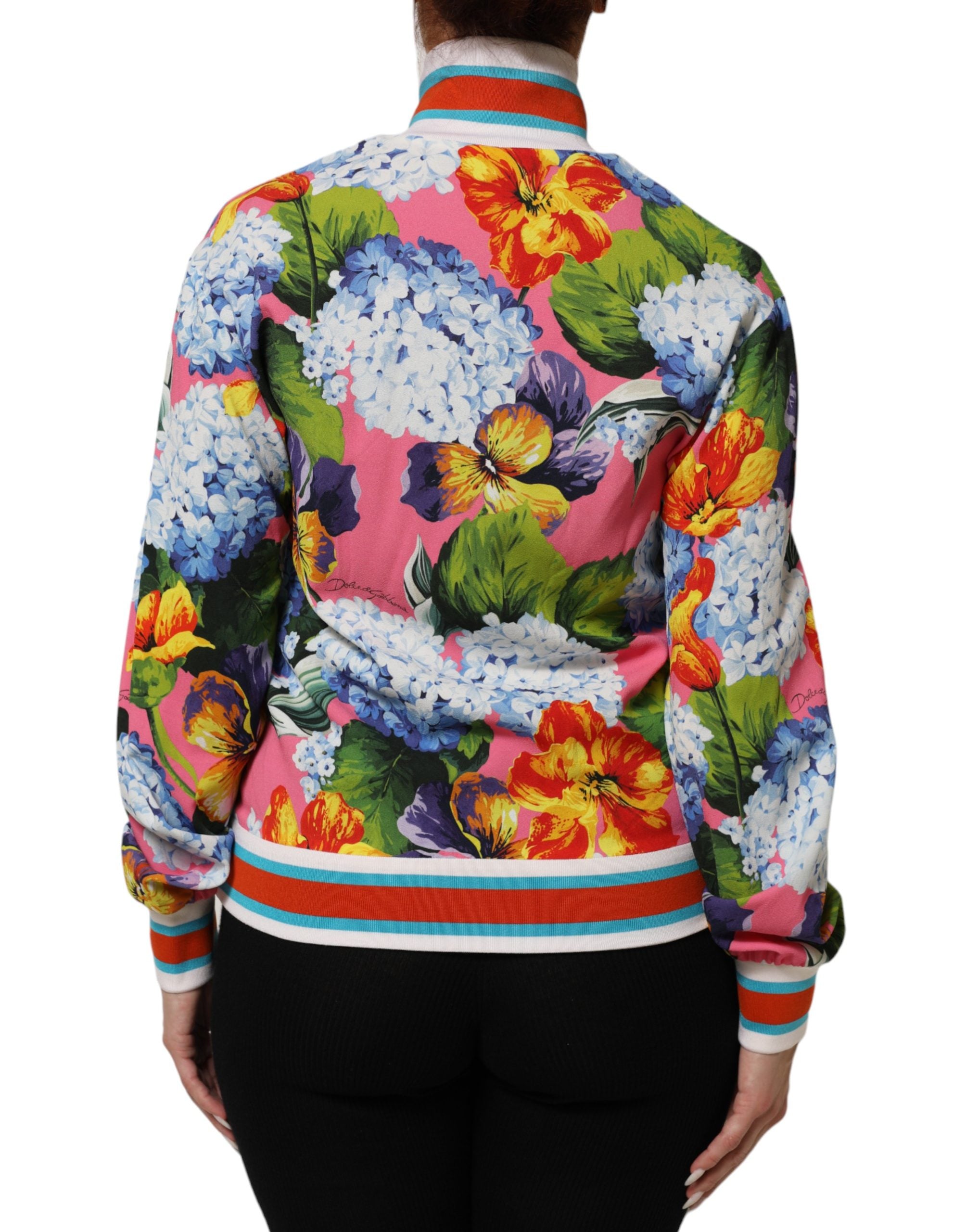 Multicolor Floral Print Zip Cardigan Jacket