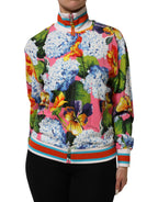Multicolor Floral Print Zip Cardigan Jacket